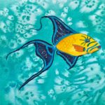 Watercolor of Queen Triggerfish