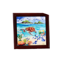 On the Trail Turtle Trunk Bay Wood Tile Box